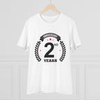 Generic Men's PC Cotton 2nd Anniversary Printed T Shirt (Color: White, Thread Count: 180GSM)