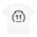 Generic Men's PC Cotton 11th Anniversary Printed T Shirt (Color: White, Thread Count: 180GSM)