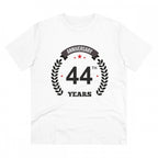 Generic Men's PC Cotton 44th Anniversary Printed T Shirt (Color: White, Thread Count: 180GSM)