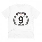 Generic Men's PC Cotton 9th Anniversary Printed T Shirt (Color: White, Thread Count: 180GSM)