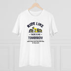 Generic Men's PC Cotton Bike Ride Design Printed T Shirt (Color: White, Thread Count: 180GSM)