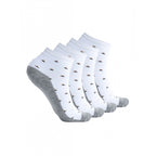 Generic 4 Pairs Men's Casual Cotton Blended Printed Mid-Calf length Socks (White)