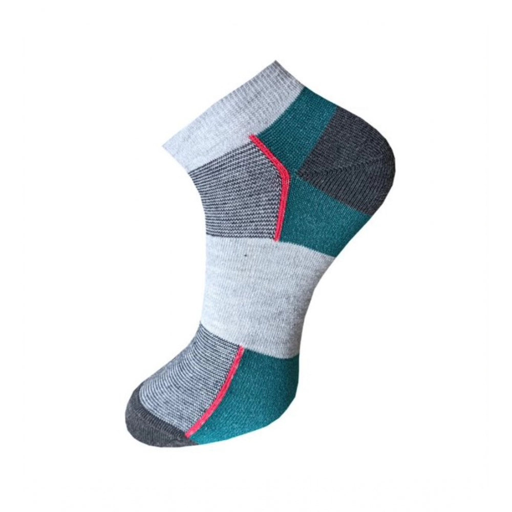 Generic 3_Pair Set Unisex Casual Cotton Striped Ankle Length Socks (Multicolor)