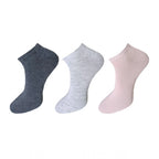 Generic 3_Pair Set Unisex Casual Cotton Solid Ankle Length Socks (Multicolor)