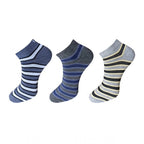 Generic 3_Pair Set Unisex Casual Cotton Striped Ankle Length Socks (Multicolor)