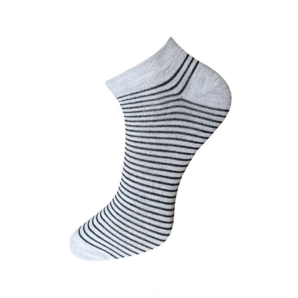 Generic 3_Pair Set Unisex Casual Cotton Striped Ankle Length Socks (Multicolor)