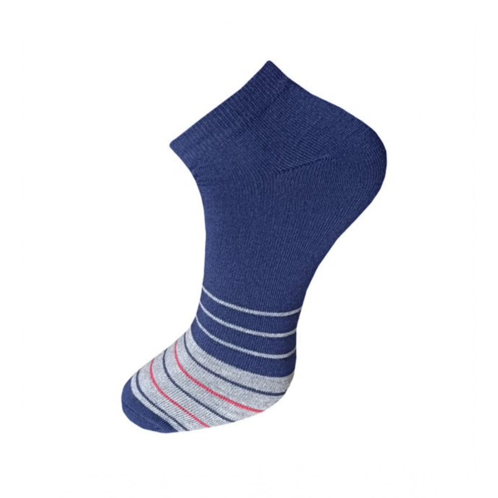 Generic 3_Pair Set Unisex Casual Cotton Striped Ankle Length Socks (Multicolor)