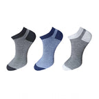 Generic 3_Pair Set Unisex Casual Cotton Striped Ankle Length Socks (Multicolor)
