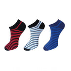 Generic 3_Pair Set Unisex Casual Cotton Striped Ankle Length Socks (Multicolor)