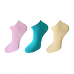 Generic 3_Pair Set Unisex Casual Cotton Solid Ankle Length Socks (Multicolor)