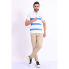 Generic Men's Casual Cotton Printed Polo Neck Half Sleeve T-Shirt (White)