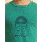 Generic Men's Casual Cotton Printed Round Neck Half Sleeve T-Shirt (Green)