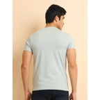 Generic Men's Casual Cotton Printed Round Neck Half Sleeve T-Shirt (Grey)