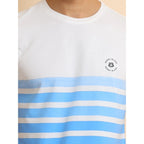 Generic Men's Casual Cotton Printed Round Neck Half Sleeve T-Shirt (Blue)