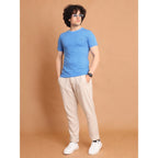 Generic Men's Casual Cotton Printed Round Neck Half Sleeve T-Shirt (LightBlue)