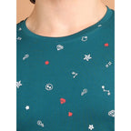 Generic Men's Casual Cotton Printed Round Neck Half Sleeve T-Shirt (Green)