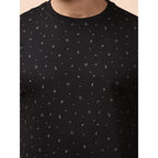 Generic Men's Casual Cotton Printed Round Neck Full Sleeve Sweat T-Shirt (Black)