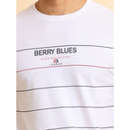 Generic Men's Casual Cotton Printed Round Neck Half Sleeve T-Shirt (White)