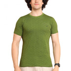 Generic Men's Casual Cotton Printed Round Neck Half Sleeve T-Shirt (Green)