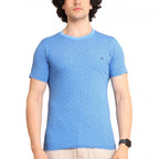 Generic Men's Casual Cotton Printed Round Neck Half Sleeve T-Shirt (LightBlue)