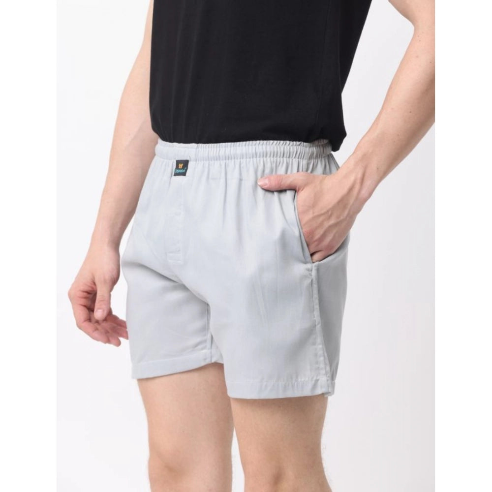 Generic Pack_of_2 Men's Polycotton Solid Boxer Shorts (Multicolor)