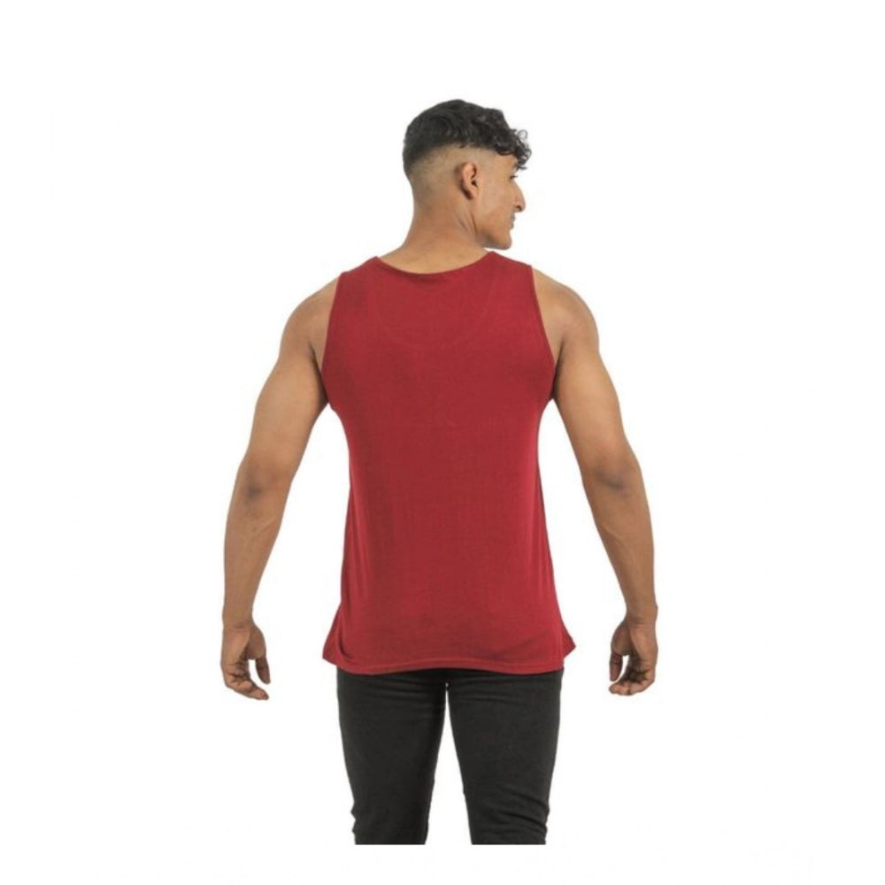 Generic Pack of 2 Men's Casual Cotton Printed Sleeveless Sleeve Tshirts (Multicolor)