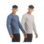 Generic Pack of 2 Men's Casual Cotton Solid Full Sleeve Tshirts (Multicolor)
