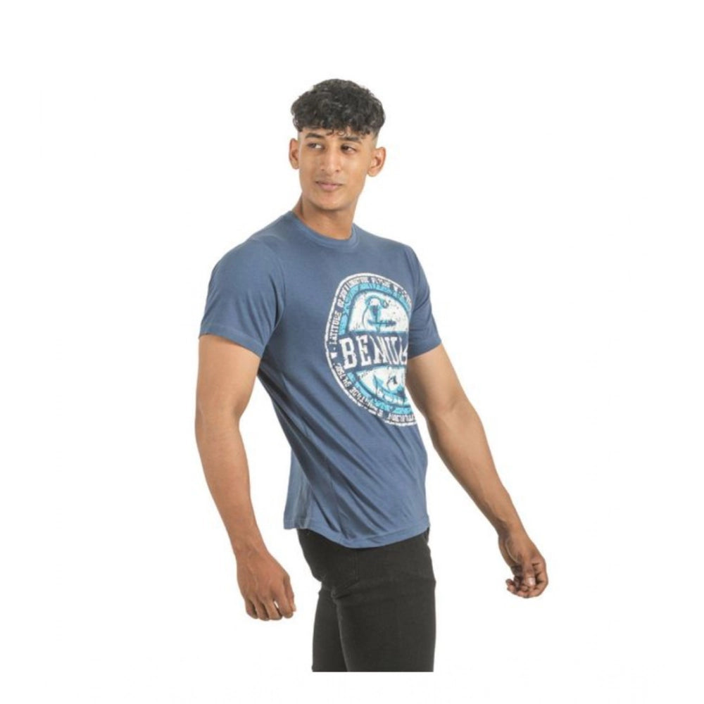 Generic Pack of 2 Men's Casual Cotton Printed Short Sleeve Tshirts (Multicolor)