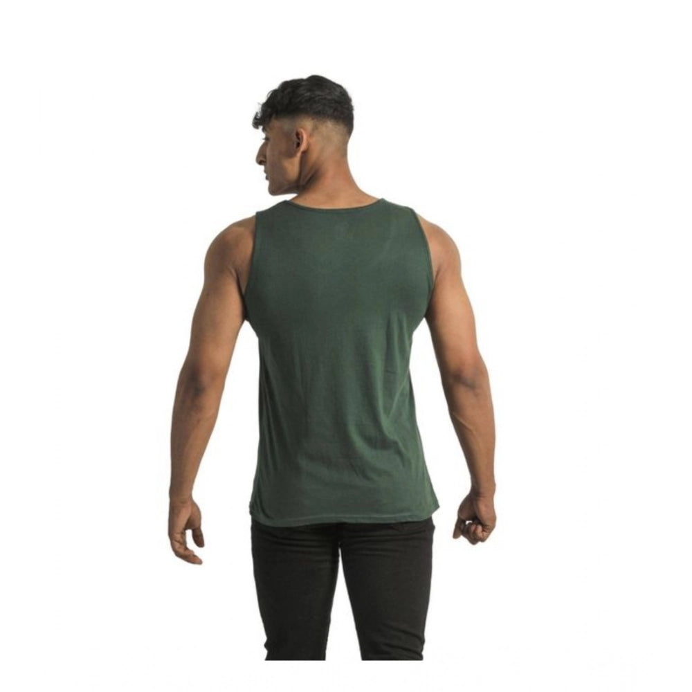 Generic Pack of 2 Men's Casual Cotton Printed Sleeveless Sleeve Tshirts (Multicolor)