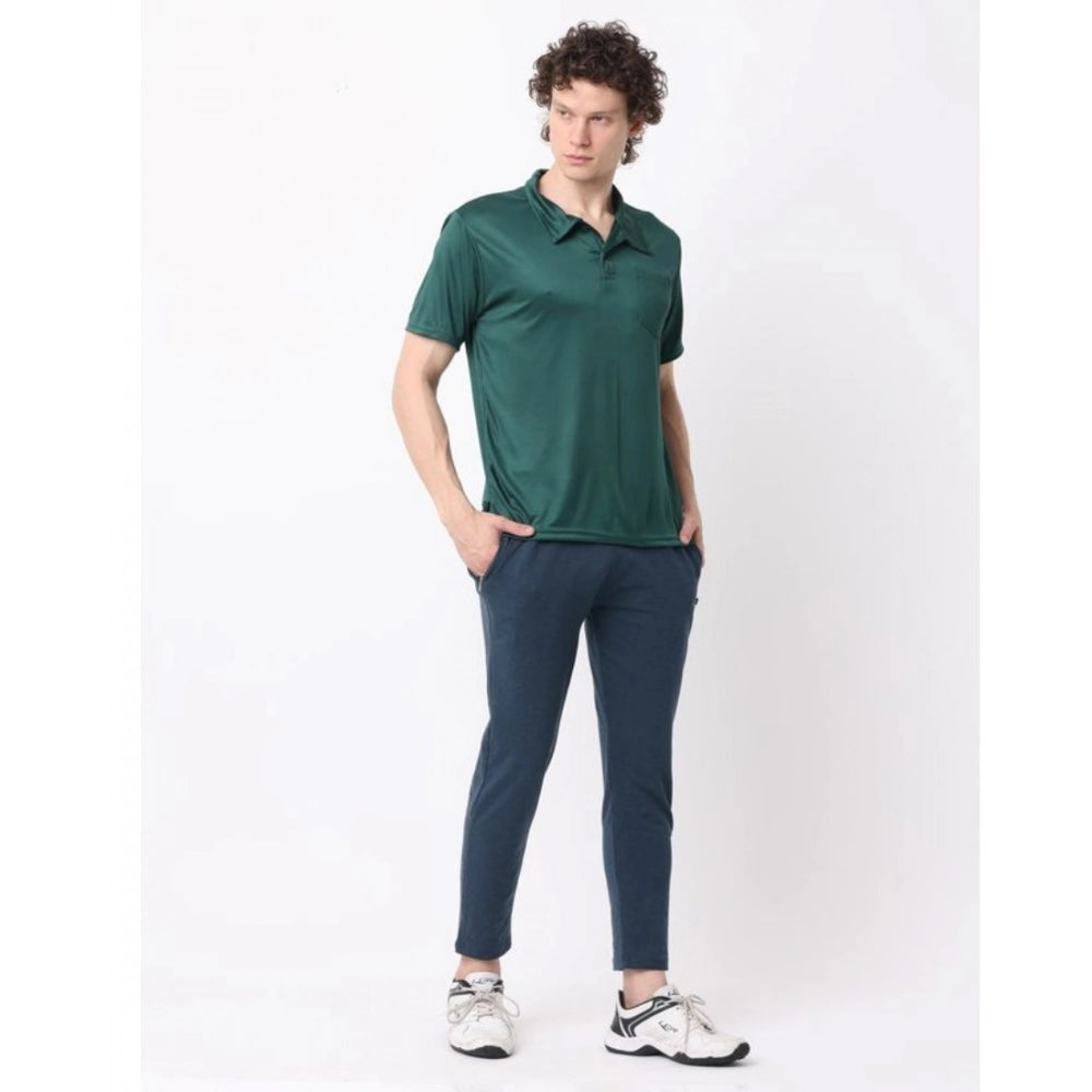 Generic Pack of 2 Men's Casual Cotton Blend Solid Short Sleeve Tshirts (Multicolor)