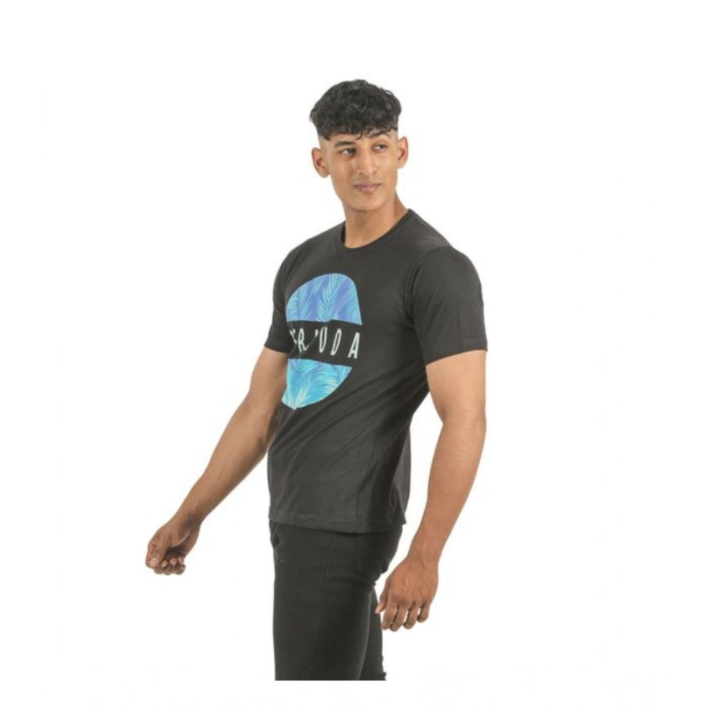 Generic Pack of 2 Men's Casual Cotton Printed Short Sleeve Tshirts (Multicolor)