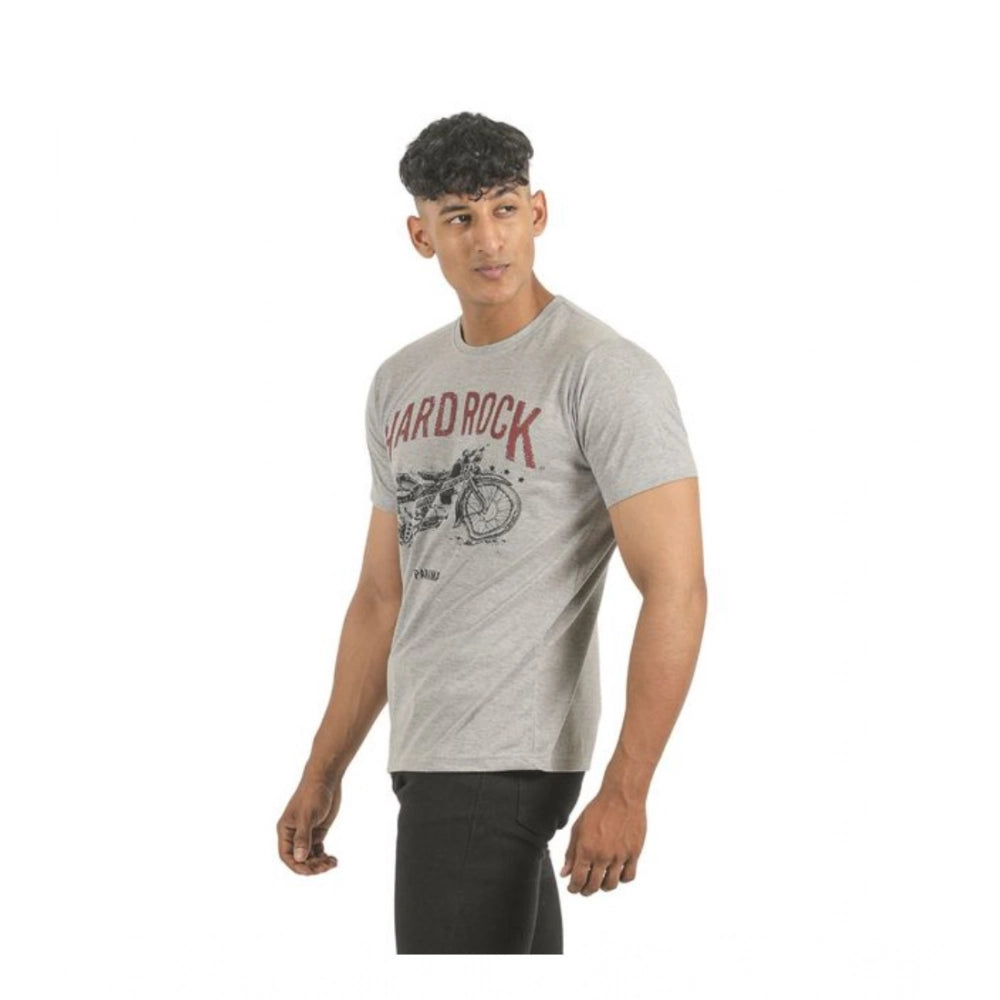 Generic Pack of 2 Men's Casual Cotton Printed Short Sleeve Tshirts (Multicolor)