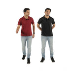 Generic Pack of 2 Men's Casual Cotton Solid Short Sleeve Tshirts (Multicolor)