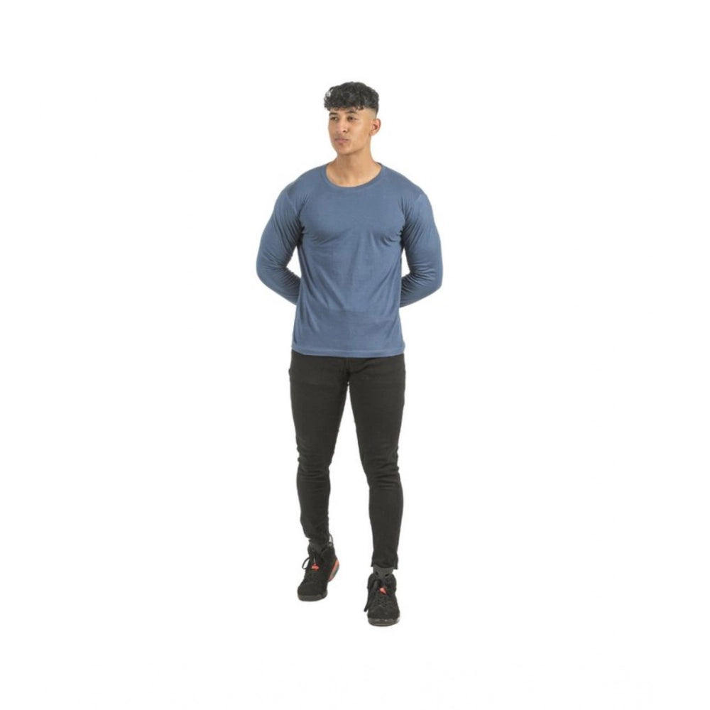 Generic Pack of 2 Men's Casual Cotton Solid Full Sleeve Tshirts (Multicolor)