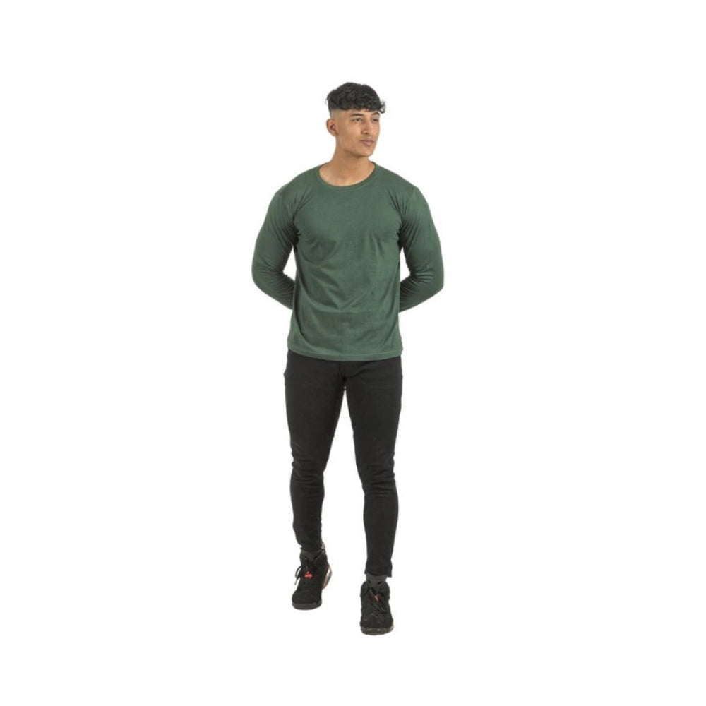 Generic Pack of 2 Men's Casual Cotton Solid Full Sleeve Tshirts (Multicolor)