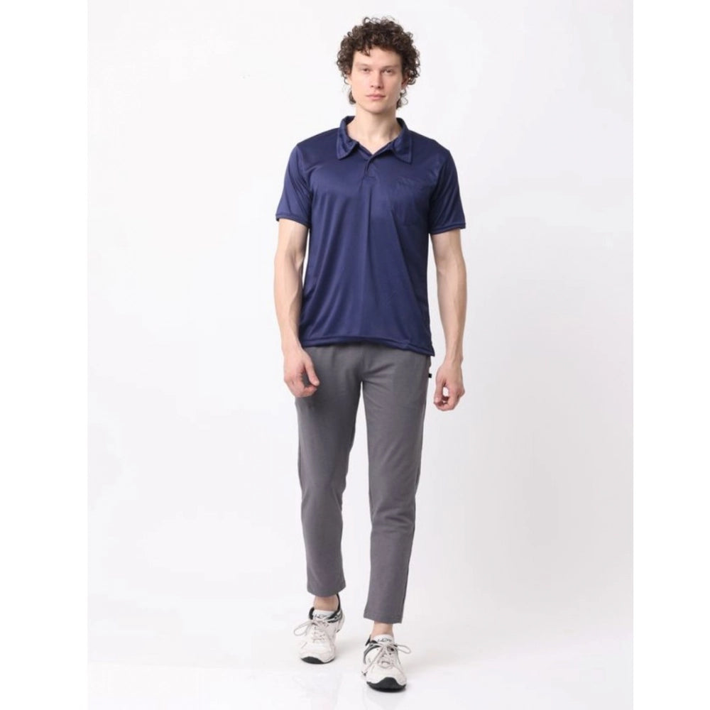 Generic Pack of 2 Men's Casual Cotton Blend Solid Short Sleeve Tshirts (Multicolor)