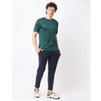 Generic Pack of 2 Men's Casual Polyester Blend Solid Short Sleeve Tshirts (Multicolor)