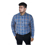 Generic Men's Cotton Lycra Full Sleeve Checked Casual Shirt (Purple)