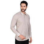 Generic Men's Casual Cotton Full Sleeve Solid Shirt (Grey)