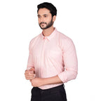 Generic Men's Casual Cotton Full Sleeve Solid Shirt (Peach)