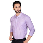 Generic Men's Casual Cotton Full Sleeve Solid Shirt (Purple)