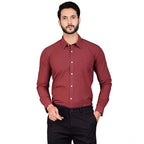 Generic Men's Casual Cotton Full Sleeve Solid Shirt (Maroon)