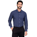 Generic Men's Casual Cotton Full Sleeve Solid Shirt (Navy)
