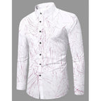 Generic Men's Casual PollyCotton Textured Full Sleeve Collar Shirt (Pink)