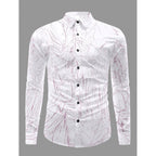 Generic Men's Casual PollyCotton Textured Full Sleeve Collar Shirt (Pink)