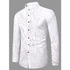 Generic Men's Casual PollyCotton Textured Full Sleeve Collar Shirt (Brown)