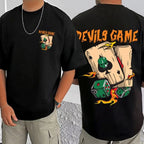 Generic Men's Casual Cotton Blend Printed Round Neck Half Sleeve T-Shirt (Black)