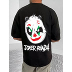 Generic Men's Casual Cotton Blend Printed Round Neck Half Sleeve T-Shirt (Black)