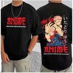 Generic Men's Casual Cotton Blend Printed Round Neck Half Sleeve T-Shirt (Black)