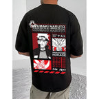 Generic Men's Casual Cotton Blend Printed Round Neck Half Sleeve T-Shirt (Black)